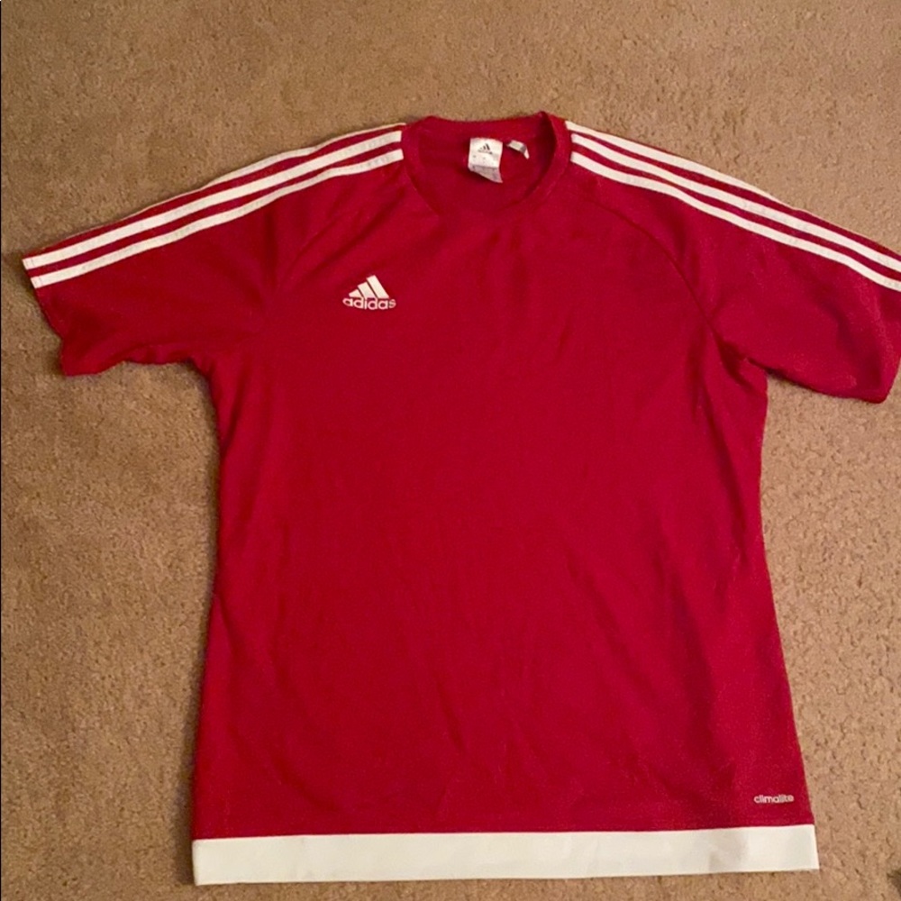 Adidas red climalite t shirt